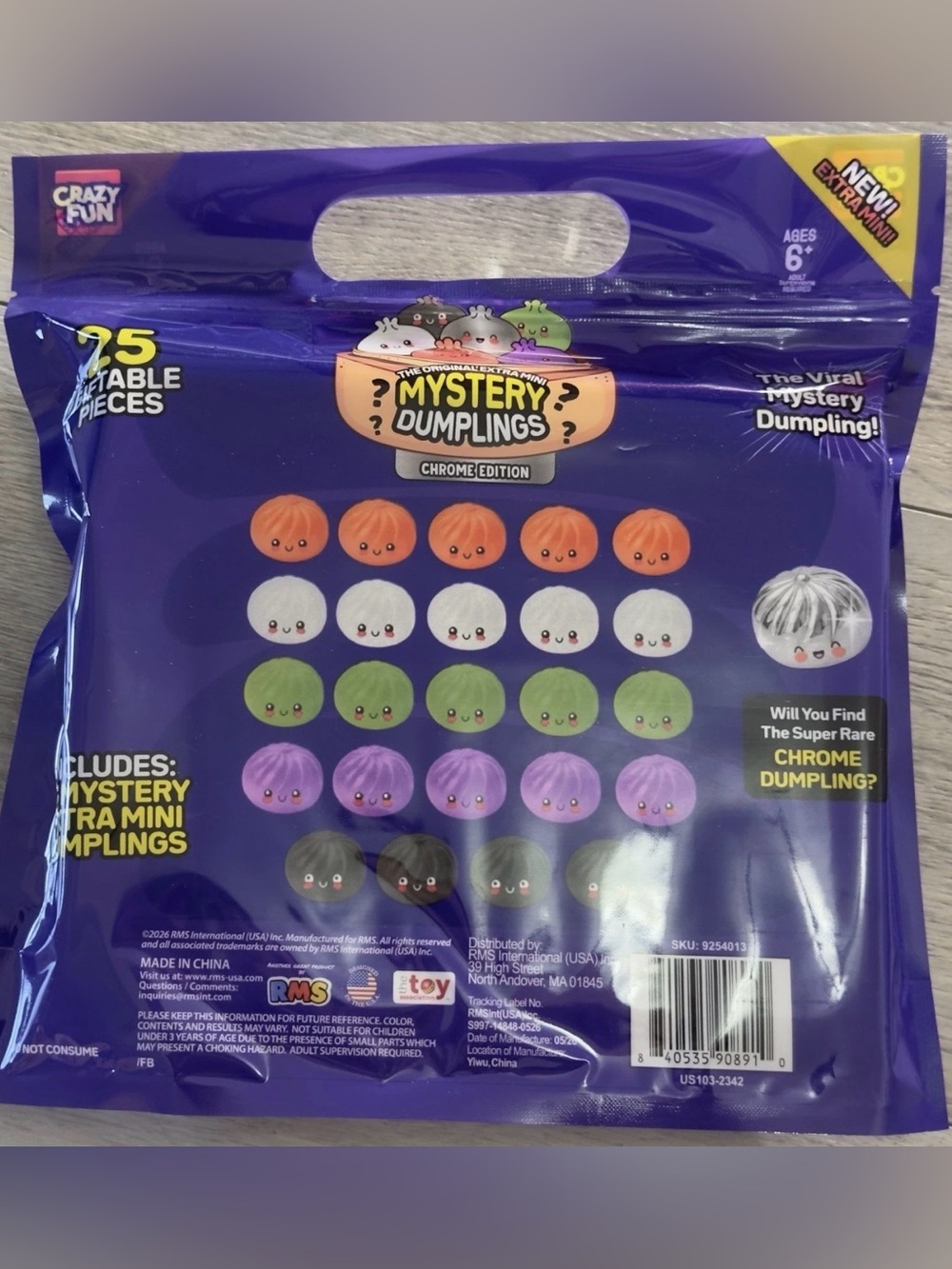 Authentic RMS Crazy Fun Extra Mini Mystery Dumpling Chrome Edition 25 Pack NEW - Picture 2 of 3